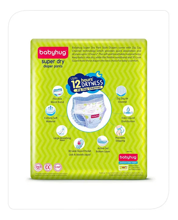 Babyhug Super Dry Pant Style Diaper Small (S) Size - 42 Pieces
