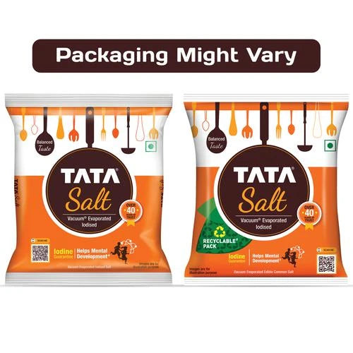 Tata Salt Vacuum Evaporated Iodised Edible Common Salt, 1 kg Pouch