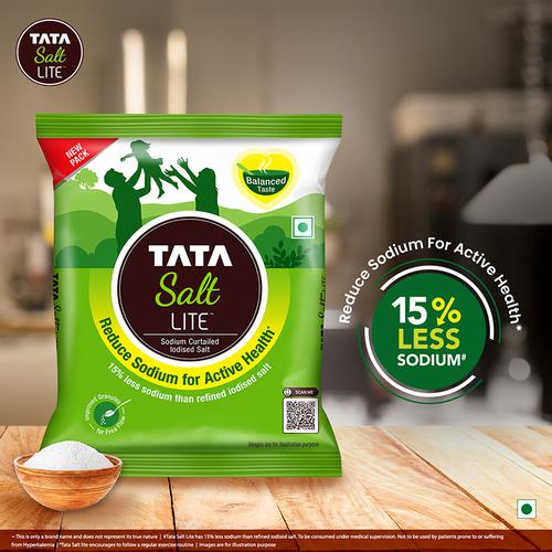 Tata Salt Lite - 15% Low Sodium Iodised Salt, For Healthy Lifestyle, 1 kg Pouch