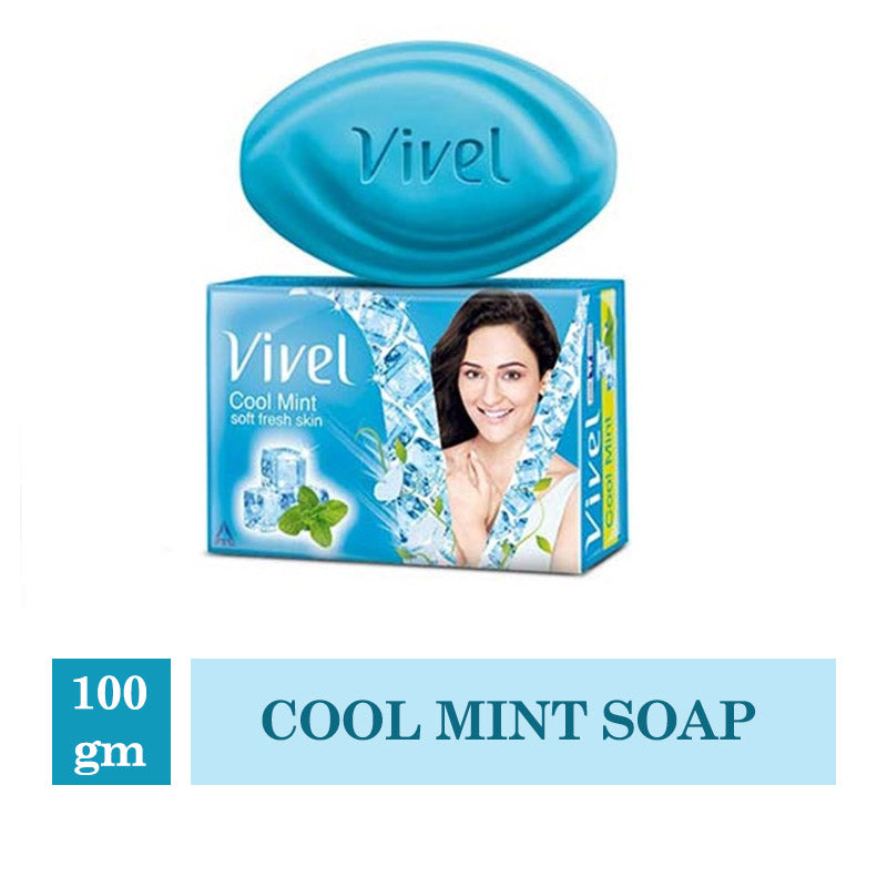 Vivel Cool Mint Bathing bar, Soft Fresh Skin with Menthol, 100gx4+1