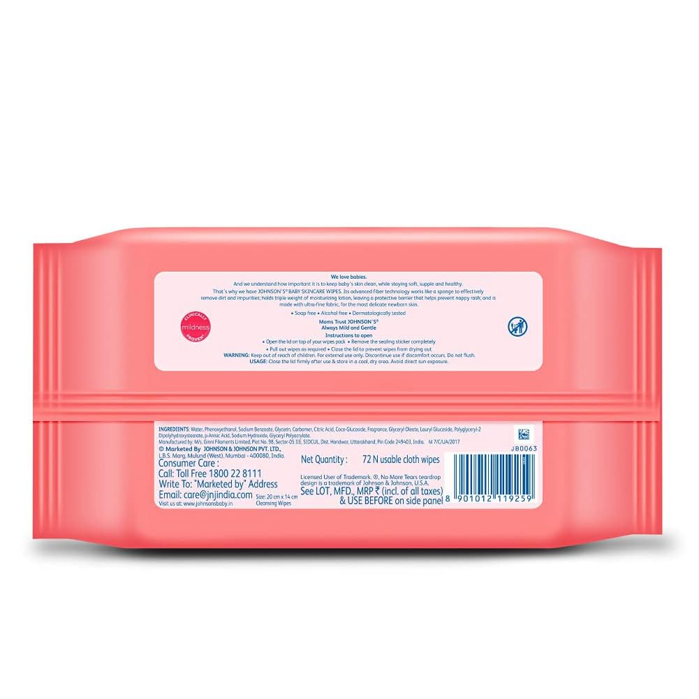 Johnson's Baby Wet Wipes (72 Wipes)