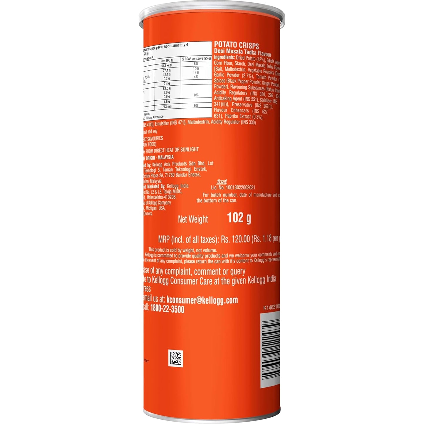 Pringles Desi Masala Tadka, 107 g