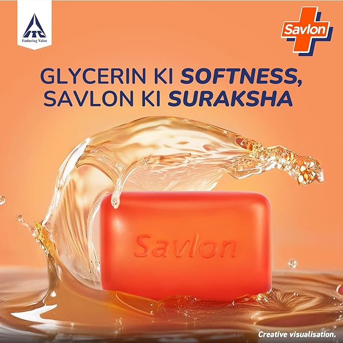 Savlon Glycerin Soap, (120g - Pack of 3+1), Soap for Women & Men, For All Skin Types