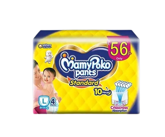 MamyPoko Pants Extra Absorb Diaper (L, 9-14 kg, 4 pieces)