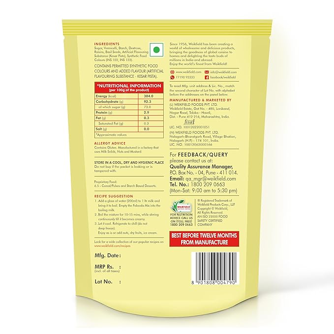 Weikfield Kesar Pista Falooda Mix, 200 g