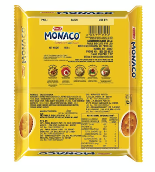 Parle Monaco Light Salty Classic Regular Biscuit