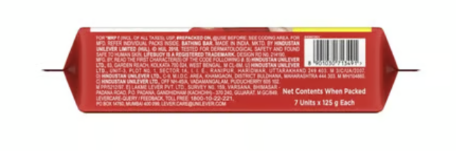 Lifebuoy Total 10 Germ Protection Bathing Soap - Pack of 7*125g
