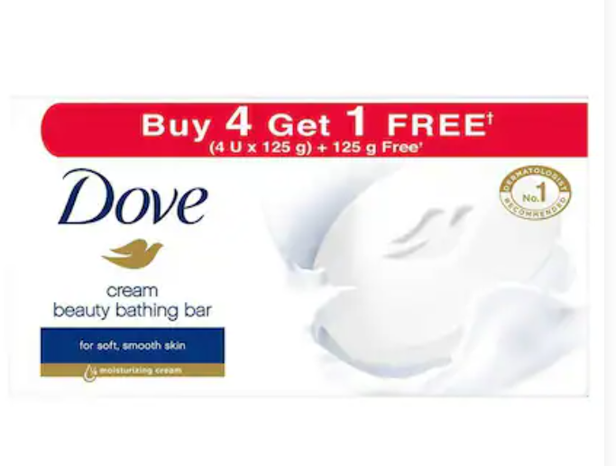 Dove Cream Beauty Bathing Bar 125 g (Buy 4 Get 1 Free)