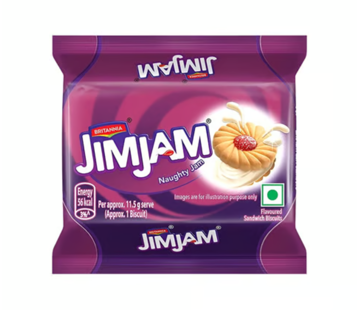 Britannia Treat Jim Jam Sandwich Cream Biscuits 138g