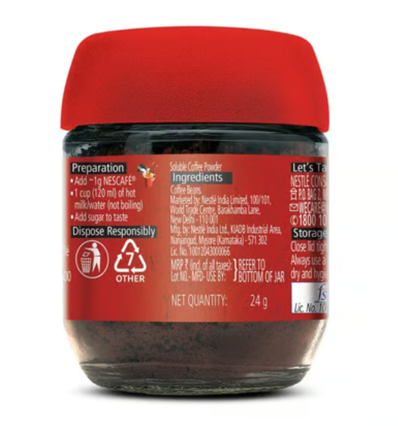 Nescafe Classic Instant Coffee Powder - 100% Pure Coffee 24g