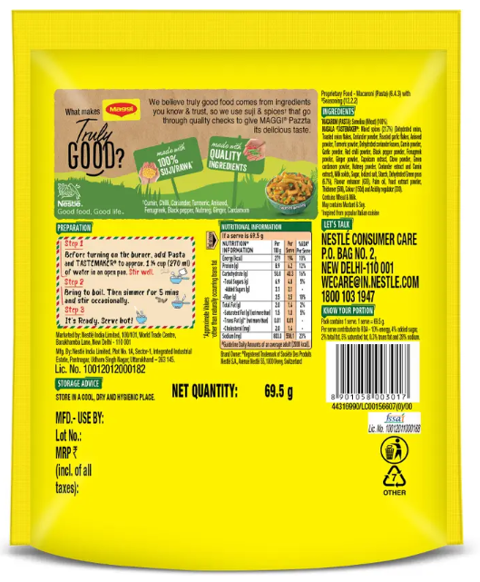 Maggi PAZZTA Instant Masala Penne Pasta (69.5 g)