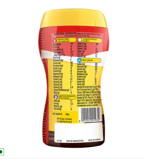 Complan Nutrition Drink Powder - For Kids, Royale Chocolate Flavour, 500 g