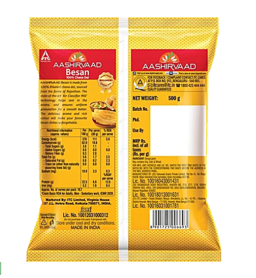 Aashirvaad 100% Bikaneri Chana Dal Besan, 500 g