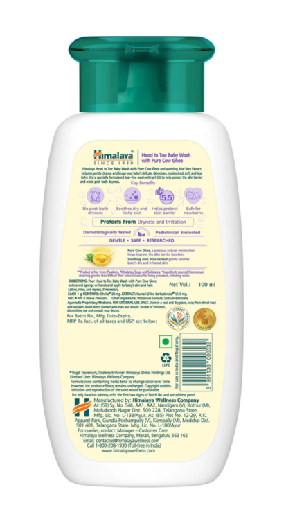 Himalaya Head to Toe Baby Wash with Pure Cow Ghee (100ml)