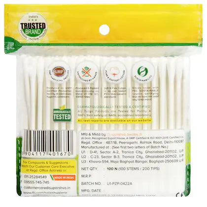 Tulips Paper Sticks Eco-Friendly Cotton Swabs 100's