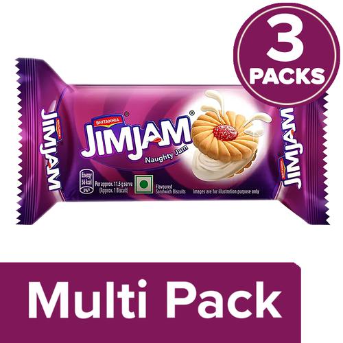 Britannia Jimjam Cream Biscuits, 3X57 g Multipack