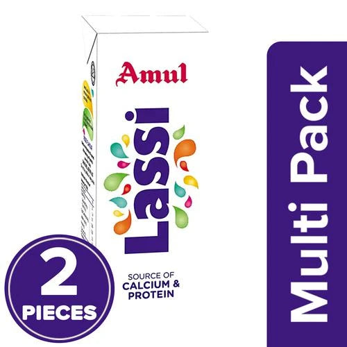 Amul Lassi - Rose Flavour, Source of Calcium & Protein, 2 x 200 ml Multipack