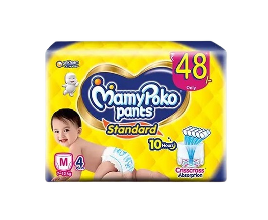 MamyPoko Pants Extra Absorb Diaper (M, 7-12 kg, 4 pieces)