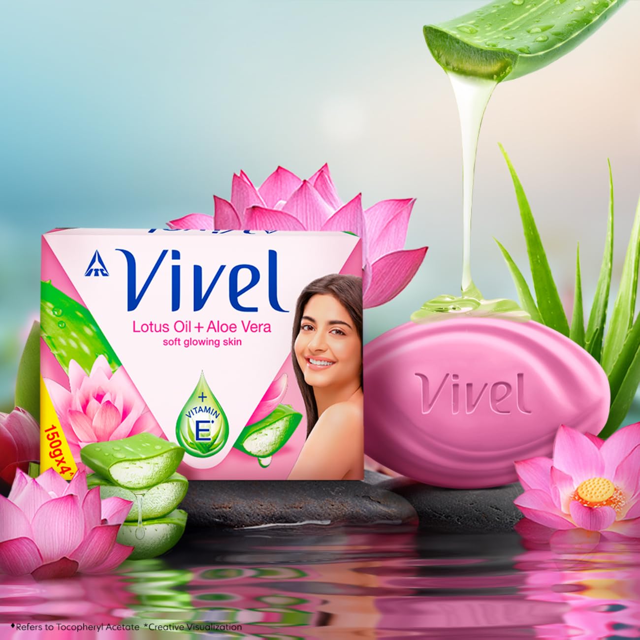 VIVEL LOTUS OIL & ALOE VERA SOAP BUY 4 GET 1 FREE 100G