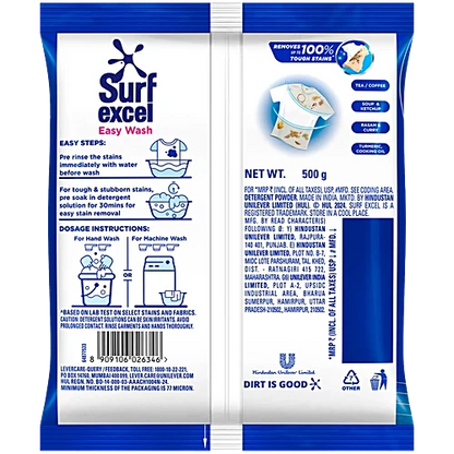 Surf Excel Easy Wash Detergent Powder, 500 g