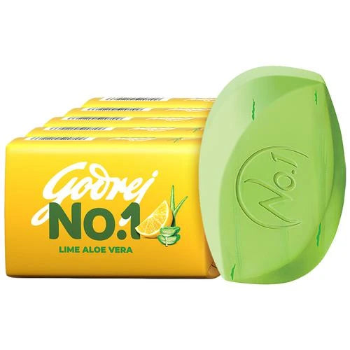 Godrej No.1 Lime & Aloe Vera Bathing Soap, 100 g (Pack of 5)