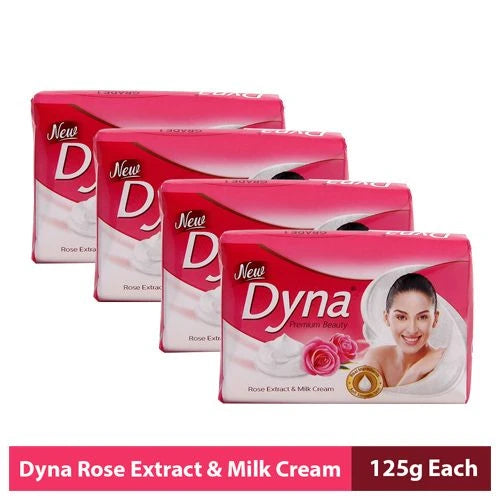 Dyna Soap - Milk Cream & Rose, 125 g Pack of 4