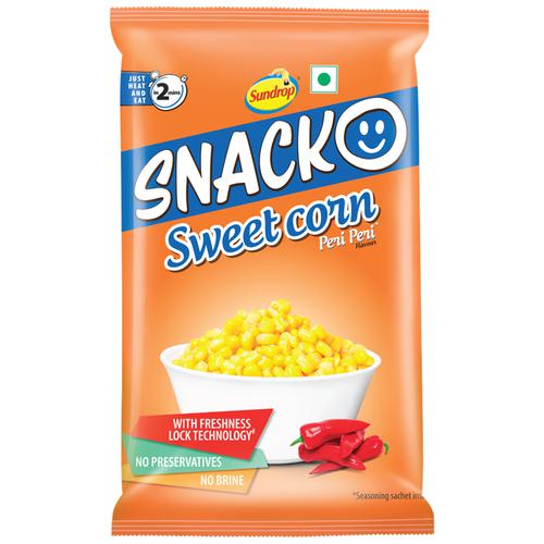 Sundrop Snacko Instant Sweet Corn - Peri Peri Flavour, No Preservatives, 153 g Pouch