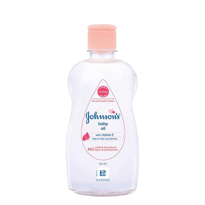 Johnson & Johnson Baby Oil With Vitamin E, 50Ml