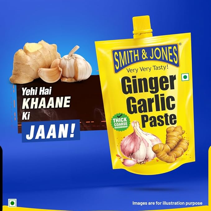 Smith & Jones Ginger Garlic Paste, 200g, Thick & Coarse Paste for Cooking, Aromatic & Flavorful