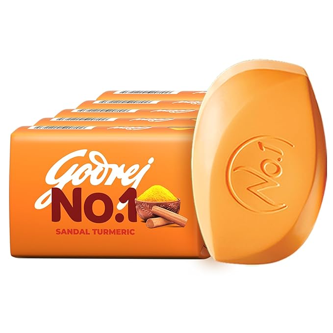 Godrej No.1 Bathing Soap Sandal & Turmeric Combo Pack of 5 (100g each)