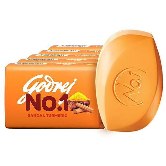 Godrej No.1 Bathing Soap Sandal & Turmeric Combo Pack of 5 (100g each)