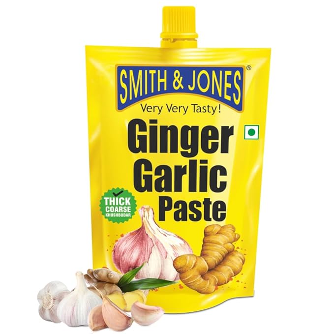 Smith & Jones Ginger Garlic Paste, 200g, Thick & Coarse Paste for Cooking, Aromatic & Flavorful