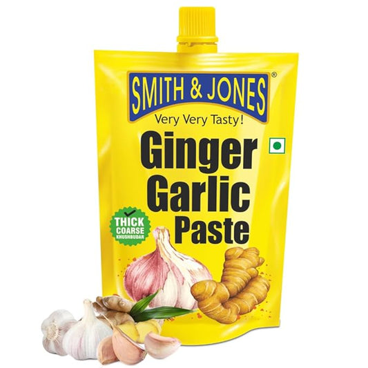 Smith & Jones Ginger Garlic Paste, 200g, Thick & Coarse Paste for Cooking, Aromatic & Flavorful