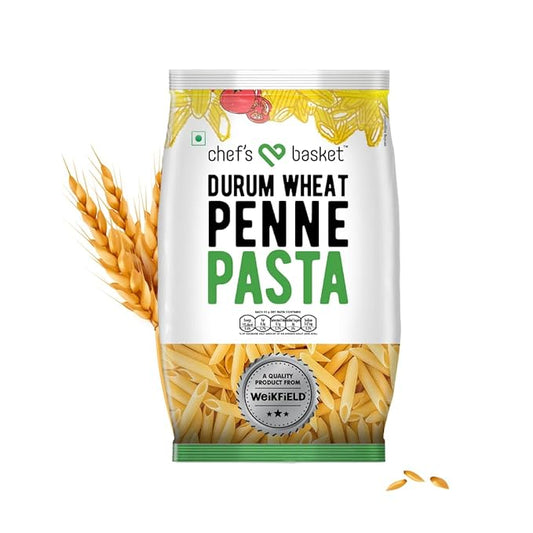 Chef's Basket - Durum Wheat Penne Pasta | Vegetarian | Made with Durum Wheat Semolina | 500 gm Pouch