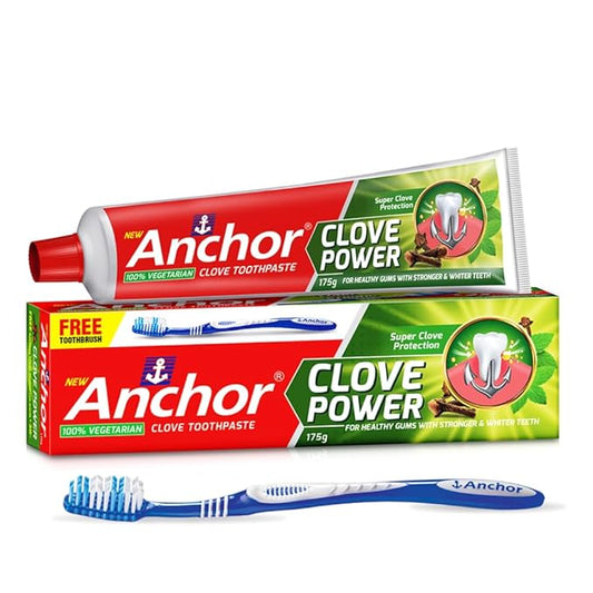 Anchor Clove Power Toothpaste 175gm (free premium toothbrush worth ₹30)