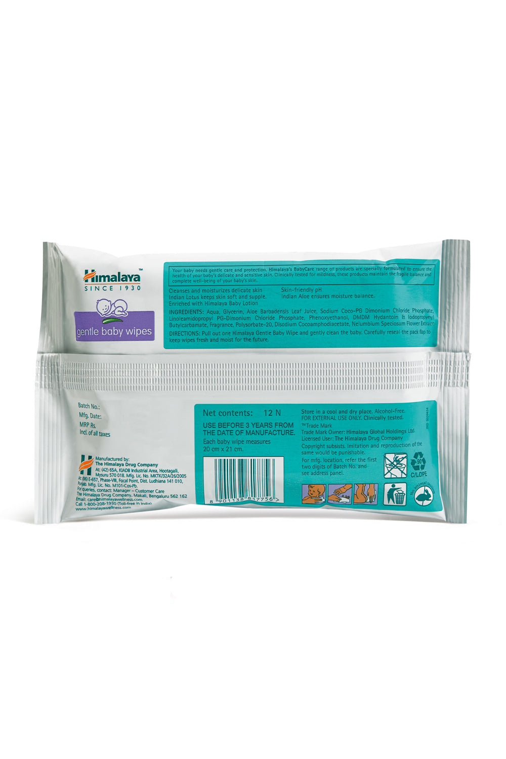 Himalaya Gentle Baby Wipes, 24 s