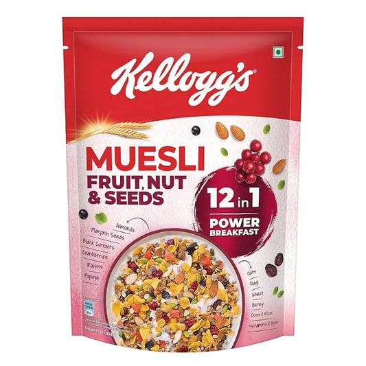 Kellogg's Muesli Fruit Nut & Seeds 500G | 12-In-1 Power Breakfast