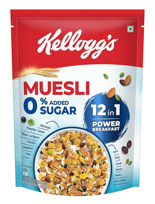 Kellogg's Muesli 0% Added Sugar 500 G | 12-In-1 Power Breakfast