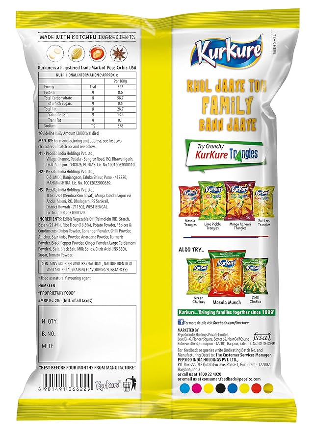 Kurkure Snacks, Solid Masti (Pack of 2)