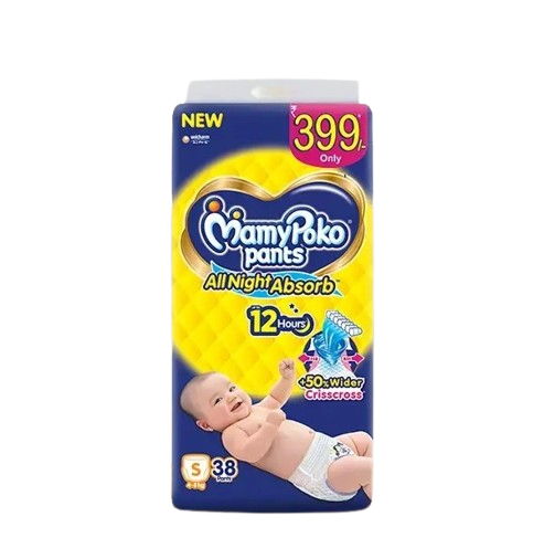 MamyPoko Pants Extra Absorb Diaper (S, 4-8 kg, 38 pieces)