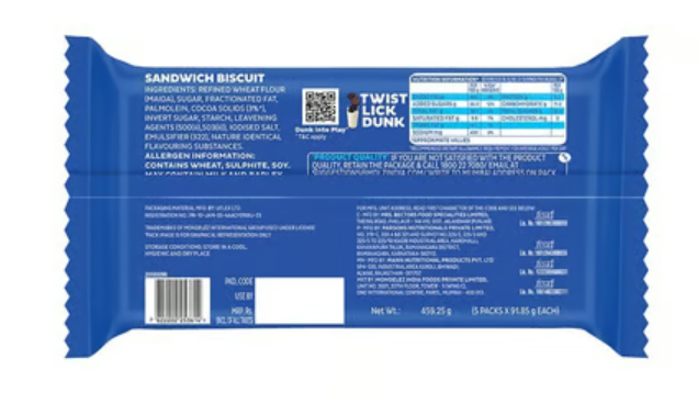 Cadbury Oreo Chocolate Flavour Sandwich Cream Biscuits