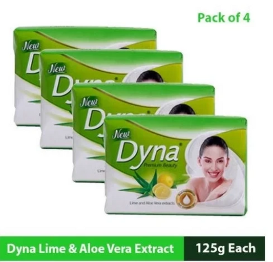 Dyna Lime and Aloe Vera Bathing Soap, 3+1 x 125 g