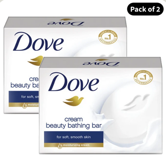 Dove Cream Beauty Bathing Bar, 2x50 g Multipack