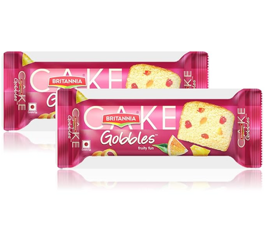 Britannia Fruity Fun Gobbles Cake, 45 g pack of 2