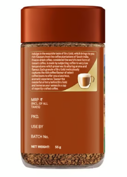Bru Gold Freeze Dried Instant Coffee 55g
