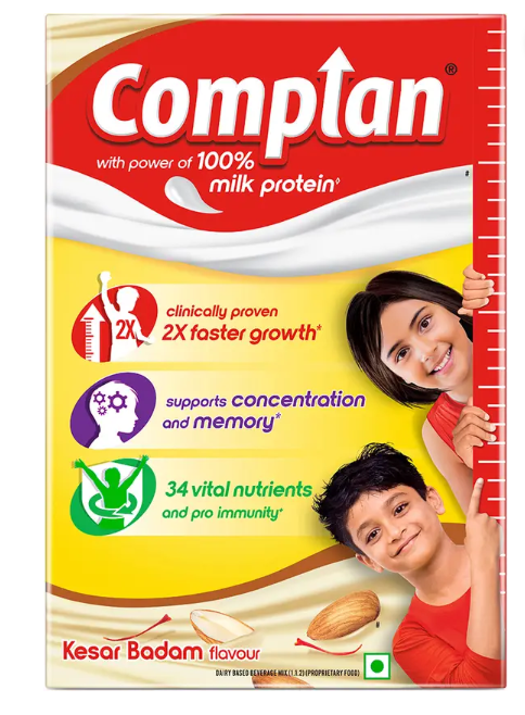 Complan Nutrition Drink Powder for Children, Kesar Badam Flavour, Carton  (500 g)