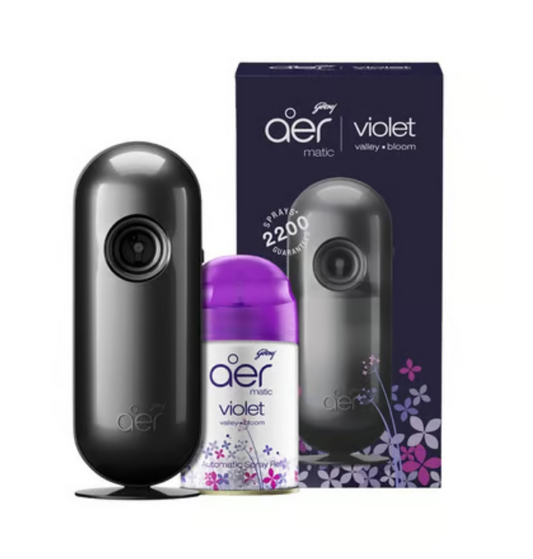 Godrej Aer Matic Air Freshener - Violet Valley Bloom (Machine + Refill)