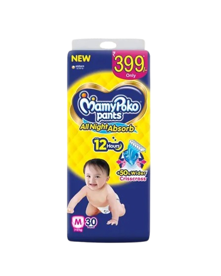 MamyPoko Pants Extra Absorb Diaper (M, 7-12 kg, 30 pieces)