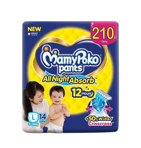 MamyPoko Pants Extra Absorb Diaper (L, 9-14 kg, 14 pieces)