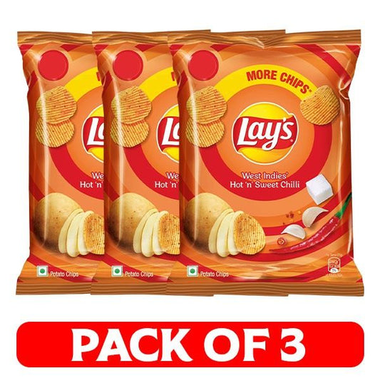 Lays West Indies Hot n Sweet Chilli Potato Chips 24g (Pack of 3)